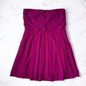 EXPRESS Dress Women’s Sz 12 Purple Strapless Party Cocktail Pleated Flowy Mini